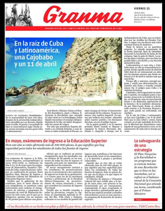 Qué trae la prensa cubana, viernes 11 de abril de 2025